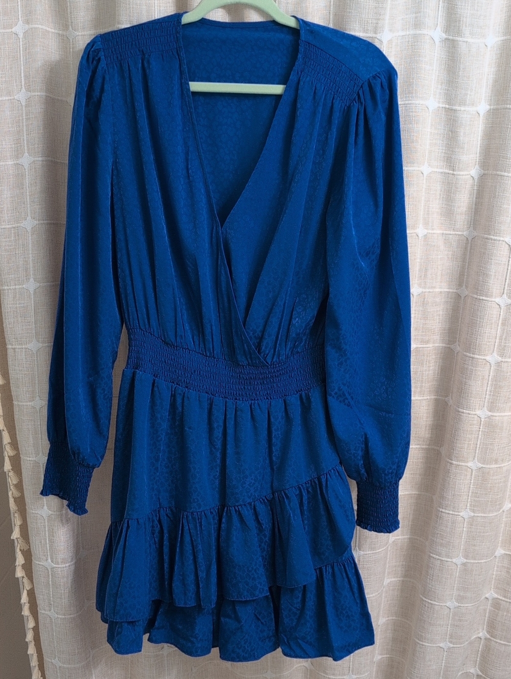 Lilly Pulitzer Cobalt Blue V-Neck Tiered Mini Dress